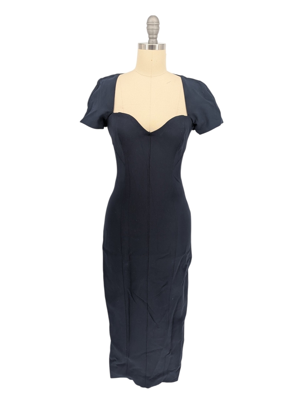 30406 Cinq a Sept Sweetheart Sheath Dress Navy Blue size 0 preppy Business party